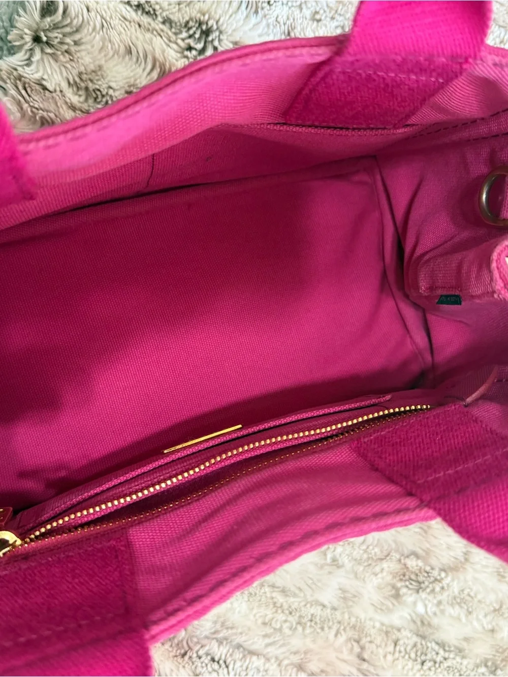 Prada Canapa Mini Canvas Bag, Fuchsia Pink